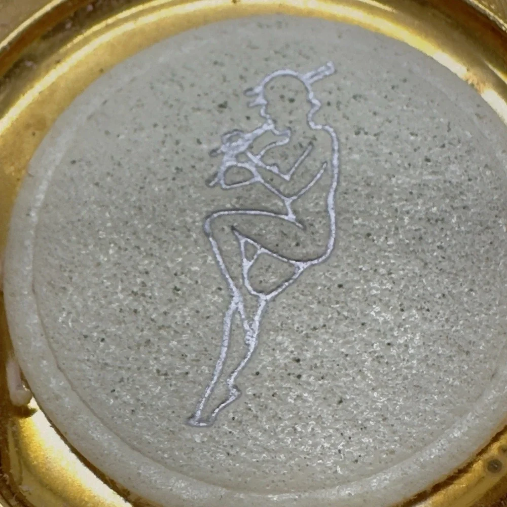 Vintage Gold Tone Powder Double Compact Mirror Mid Century Vanity